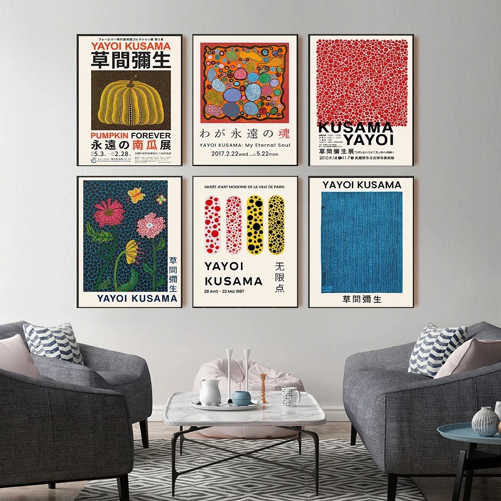 Japanese Artist Yayoi Kusama Exhibition Posters and Prints Museum Abstract Art Painting Canvas Picture Gallery Wall Decor Home
Japanese Artist Yayoi Kusama Exhibition Posters and Prints Museum Abstract Art Painting Canvas Picture Gallery Wall Decor Home