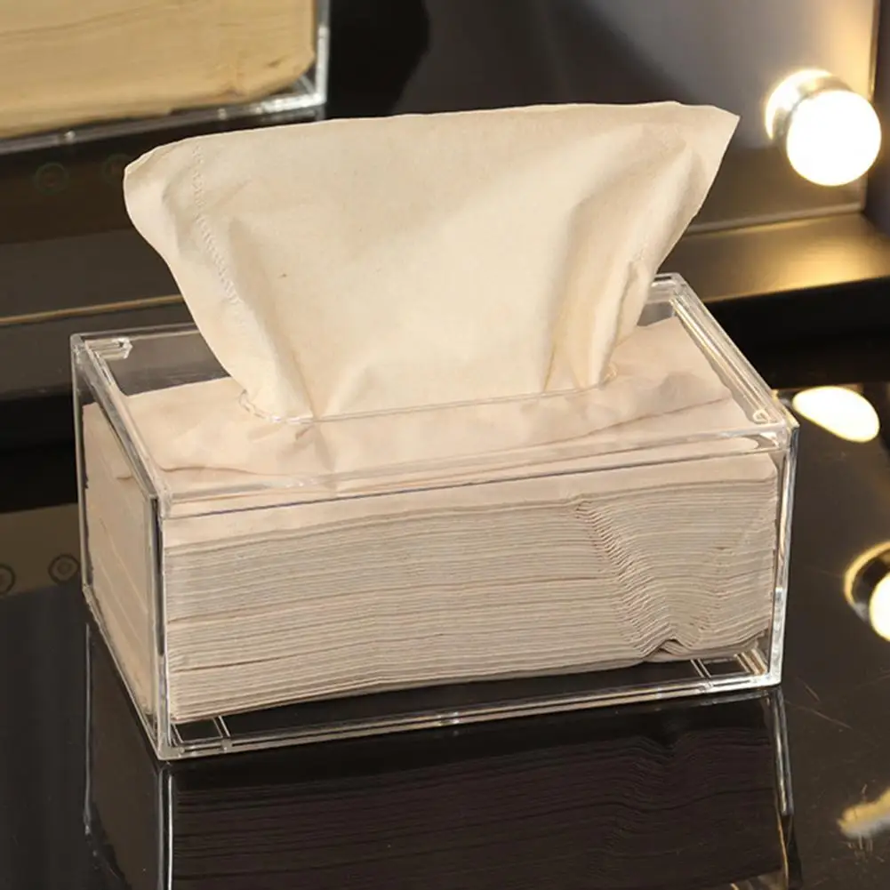 Clear Tissue Box Waterproof Transparent Visible Acrylic Table Napkin Paper Storage Box Car Kitchen Organizer 
Clear Tissue Box Waterproof Transparent Visible Acrylic Table Napkin Paper Storage Box Car Kitchen Organizer