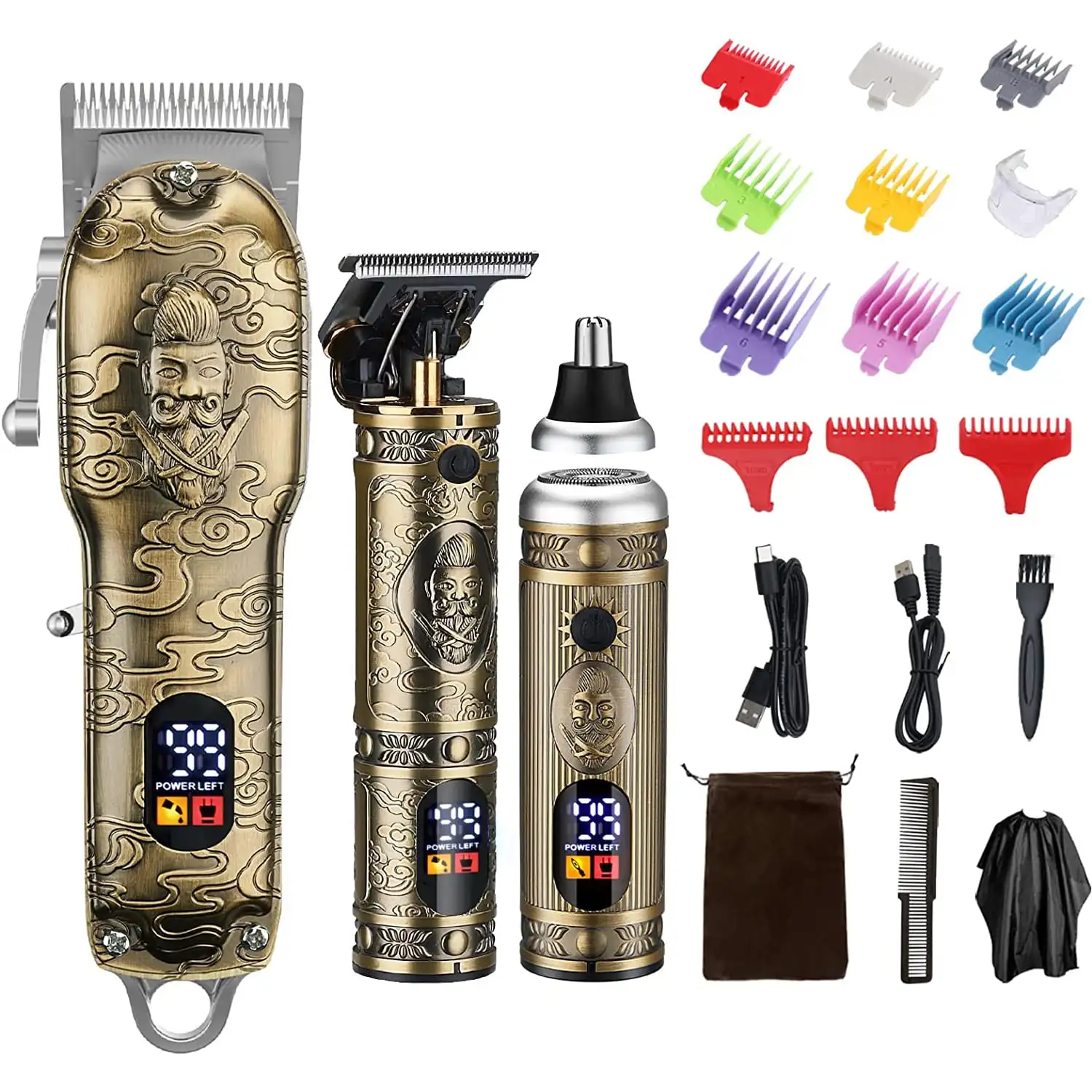 Professional Cordless Hair Clippers for Men - T-Blade Trimmer and Nose Hair Trimmer Set
Professional Cordless Hair Clippers for Men - T-Blade Trimmer and Nose Hair Trimmer Set