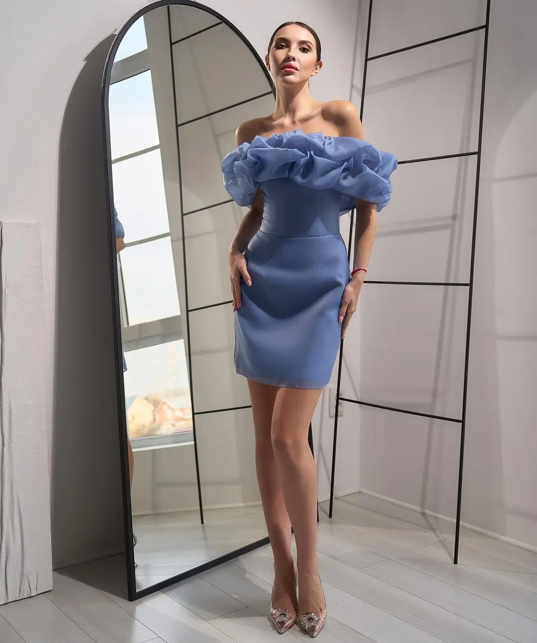 Romantic Sky Blue Formal Evening Dresses Off The Shoulder Prom Dress Short Skirt Saudi Arabia Straps Party Dress
Romantic Sky Blue Formal Evening Dresses Off The Shoulder Prom Dress Short Skirt Saudi Arabia Straps Party Dress