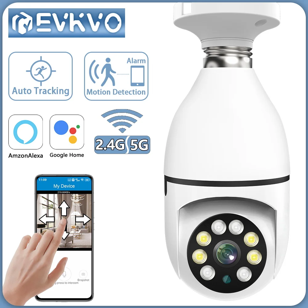 3MP 5G WiFi E27 Bulb Surveillance Camera Google Home Alexa Color Night Vision Human Auto Tracking Video Security Wireless Camera
3MP 5G WiFi E27 Bulb Surveillance Camera Google Home Alexa Color Night Vision Human Auto Tracking Video Security Wireless Camera