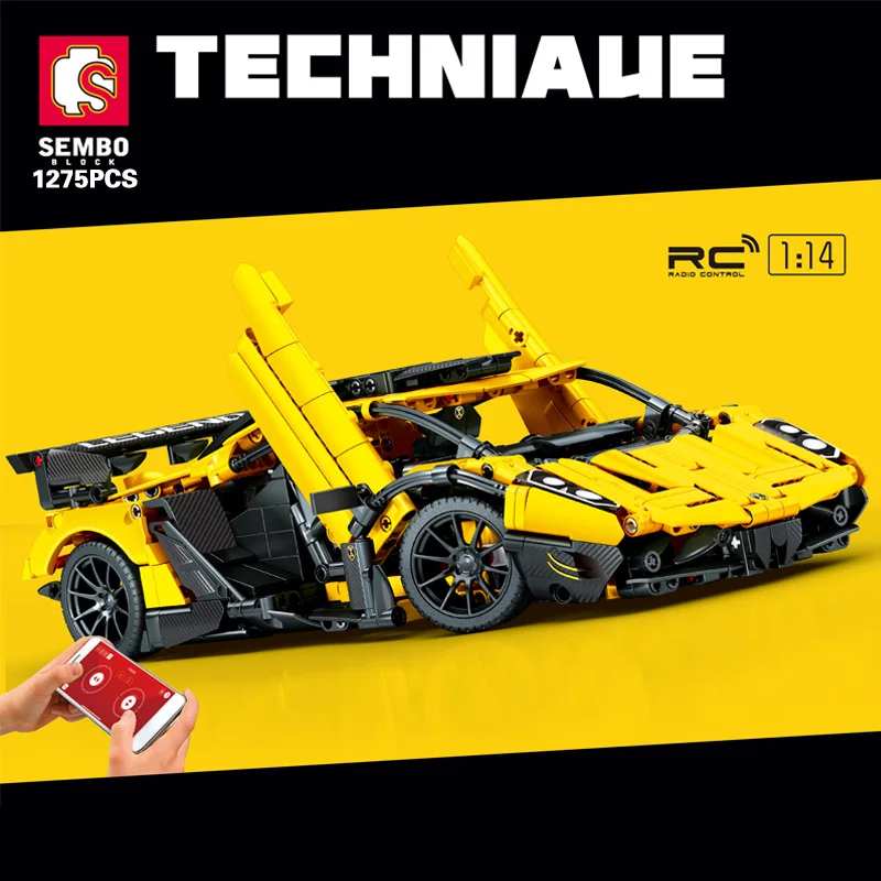 SEMBO 1275PCS RC Super Car Remote Control Racing Car Building Blocks 1:14 Sports Car Bricks DIY Gifts Toys For Adults Children
SEMBO 1275PCS RC Super Car Remote Control Racing Car Building Blocks 1:14 Sports Car Bricks DIY Gifts Toys For Adults Children