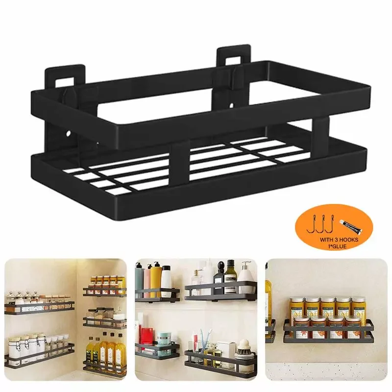 Kitchen Wall Mounted Spice Rack Organizer Seasoning Shelf Stainless Steel Storage Rack Holder For Kitchen With 3 Hooks
Kitchen Wall Mounted Spice Rack Organizer Seasoning Shelf Stainless Steel Storage Rack Holder For Kitchen With 3 Hooks