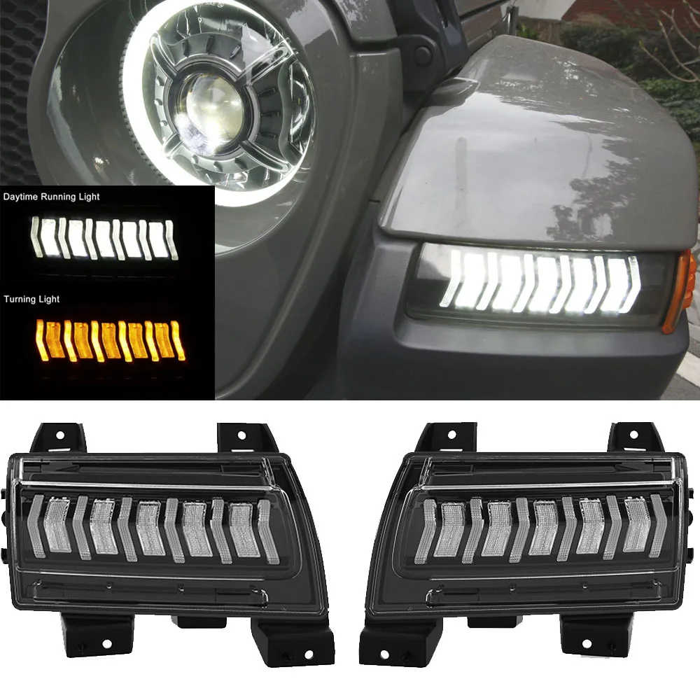 Car LED Daytime Running Light Led Fender Flare Light Side Markers Lamp Turn Signal For Jeep Wrangler JL Sport 2018 2019 2020
Car LED Daytime Running Light Led Fender Flare Light Side Markers Lamp Turn Signal For Jeep Wrangler JL Sport 2018 2019 2020