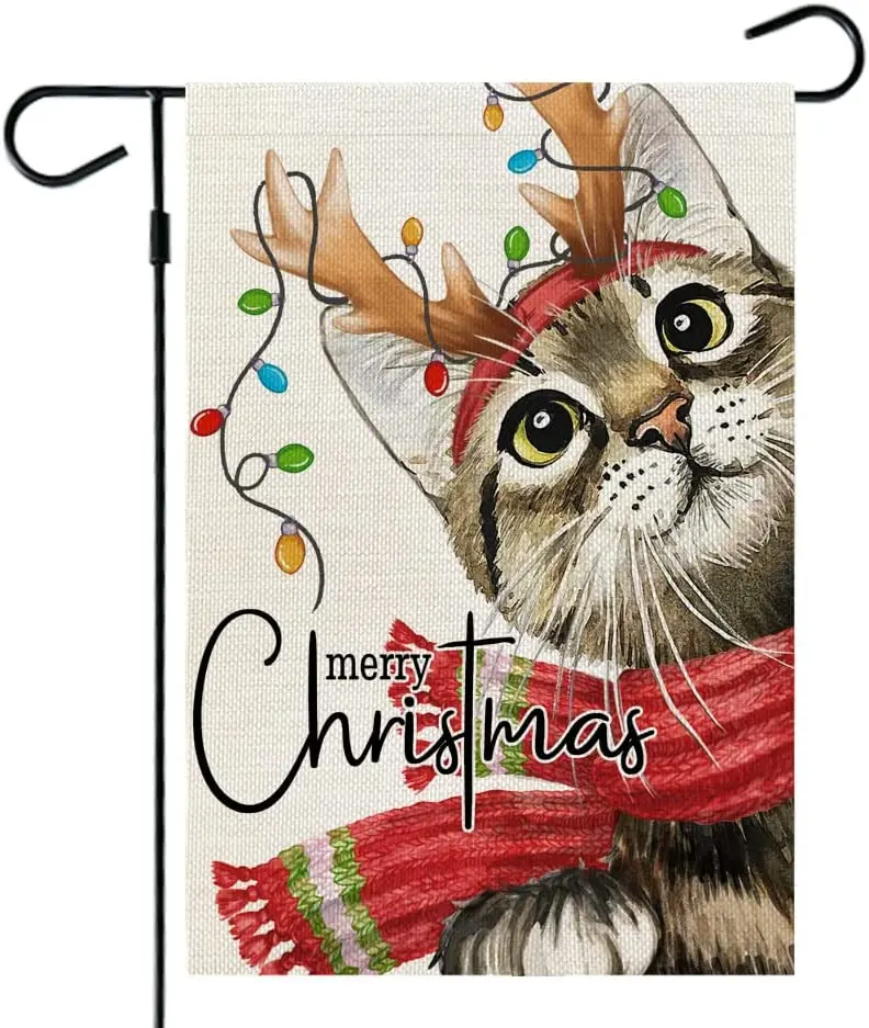 Merry Christmas Cat Garden Flag 12x18 Inch Small Double Sided Burlap Outdoor Yard Winter Decoration
Merry Christmas Cat Garden Flag 12x18 Inch Small Double Sided Burlap Outdoor Yard Winter Decoration