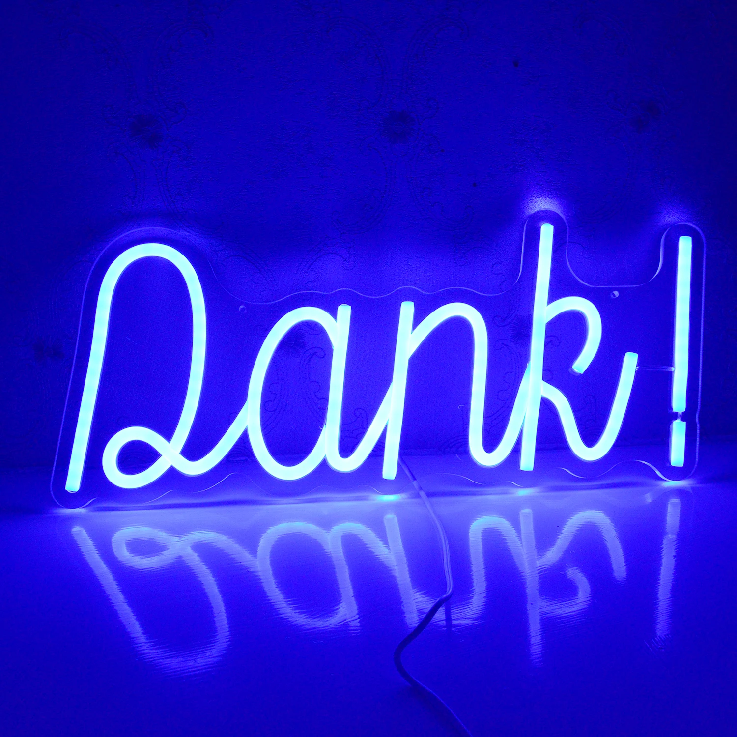 

Dank! Neon Signs Blue Words Art Neon LED Light for Wall Decoration Neon Dank Sign with USB/Dimmable Switch “15.7x7.1”