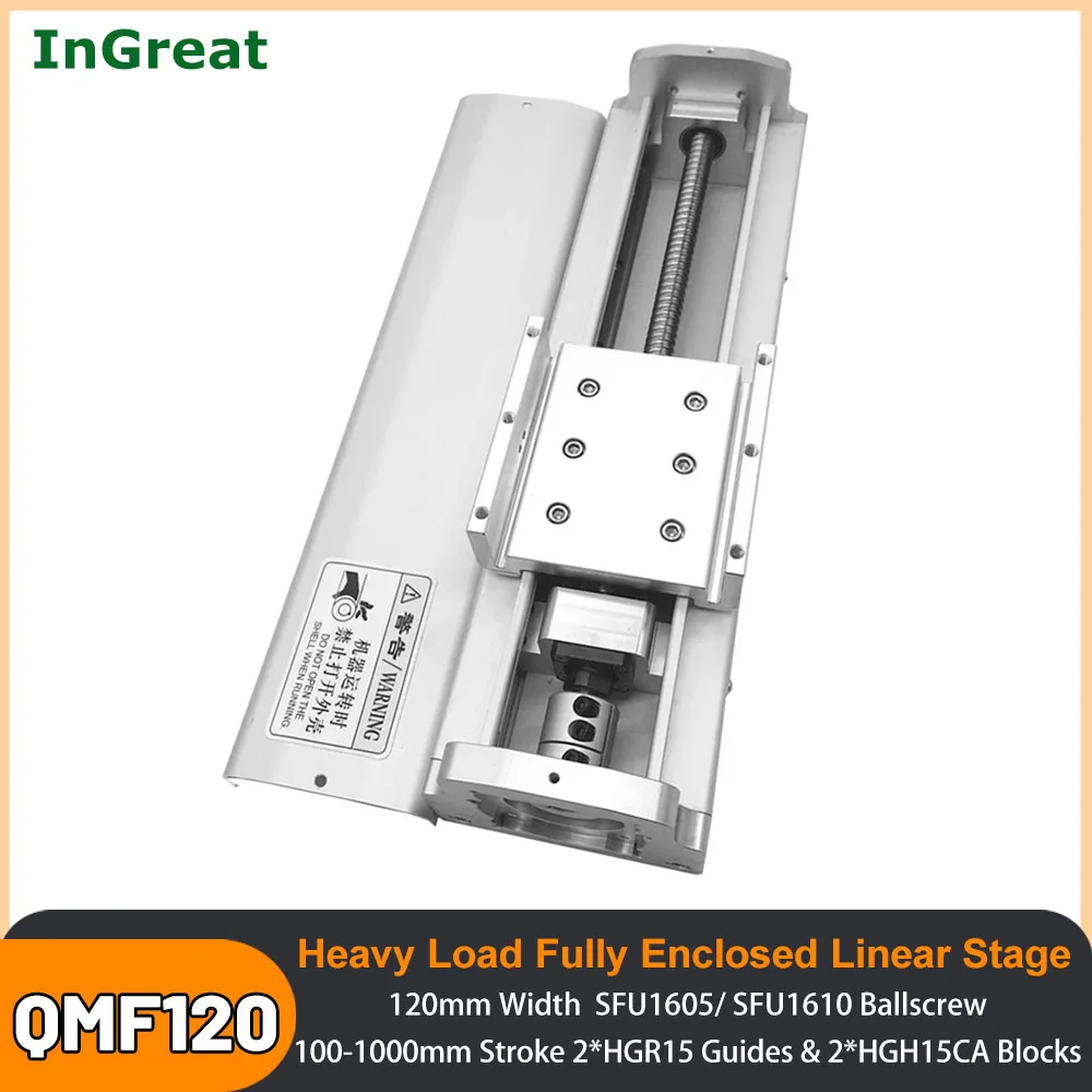 CNC 120mm Wide Heavy Load Fully Enclosed Linear Guide Rail Dust Cover Sliding Table Module 100-1000mm SFU1605/1610 HGH15 HGR15
CNC 120mm Wide Heavy Load Fully Enclosed Linear Guide Rail Dust Cover Sliding Table Module 100-1000mm SFU1605/1610 HGH15 HGR15