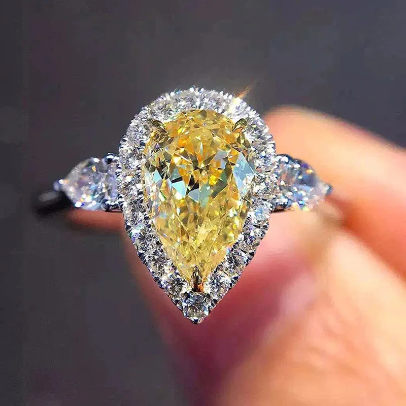 Simple Yellow Drop Pear Shape CZ Rings for Women Shiny Bridal Wedding Party Accessories Elegant Lady Ring High Quality Jewelry
Simple Yellow Drop Pear Shape CZ Rings for Women Shiny Bridal Wedding Party Accessories Elegant Lady Ring High Quality Jewelry
