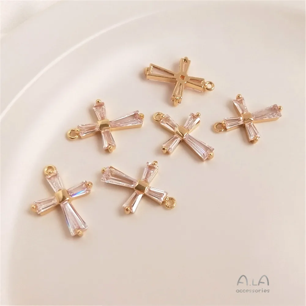 Copper plated gold inlaid diorite zircon Cross Pendant handmade DIY clavicle Chain Necklace Pendant
Copper plated gold inlaid diorite zircon Cross Pendant handmade DIY clavicle Chain Necklace Pendant