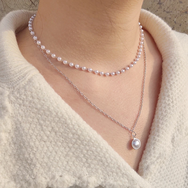 Hot Sale New Fashion Kpop Pearl Choker Necklace Cute Double Layer Chain Pendant for Women Jewelry Girl Gift
Hot Sale New Fashion Kpop Pearl Choker Necklace Cute Double Layer Chain Pendant for Women Jewelry Girl Gift