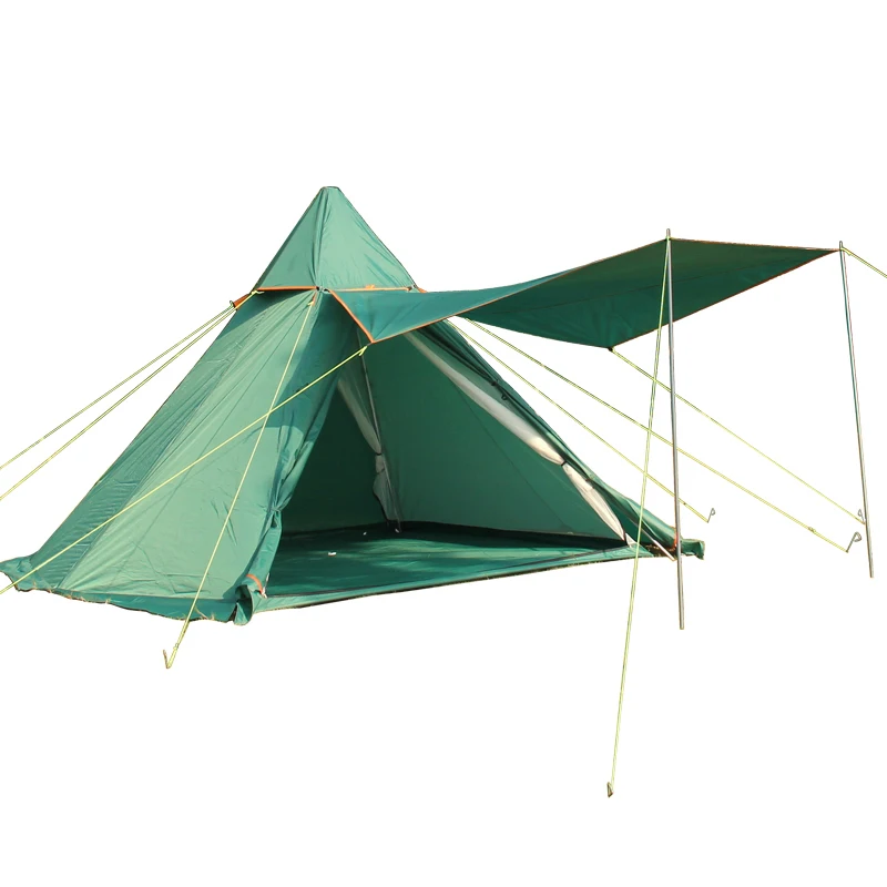 

Ultralarge 3-4 Person Double Layer 270*240*220CM Waterproof Windproof Pyramid Camping Tent Large Gazebo Barraca Tente De Camping