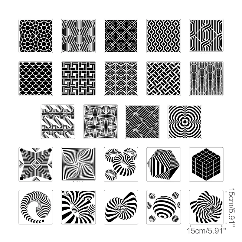 24Pcs Hollow-out PET Stencils Set Art Drawing Graffiti Templates 6''x 6'' for Kid Adult DIY Art Handcraft Scrapbooking 24BB
24Pcs Hollow-out PET Stencils Set Art Drawing Graffiti Templates 6''x 6'' for Kid Adult DIY Art Handcraft Scrapbooking 24BB