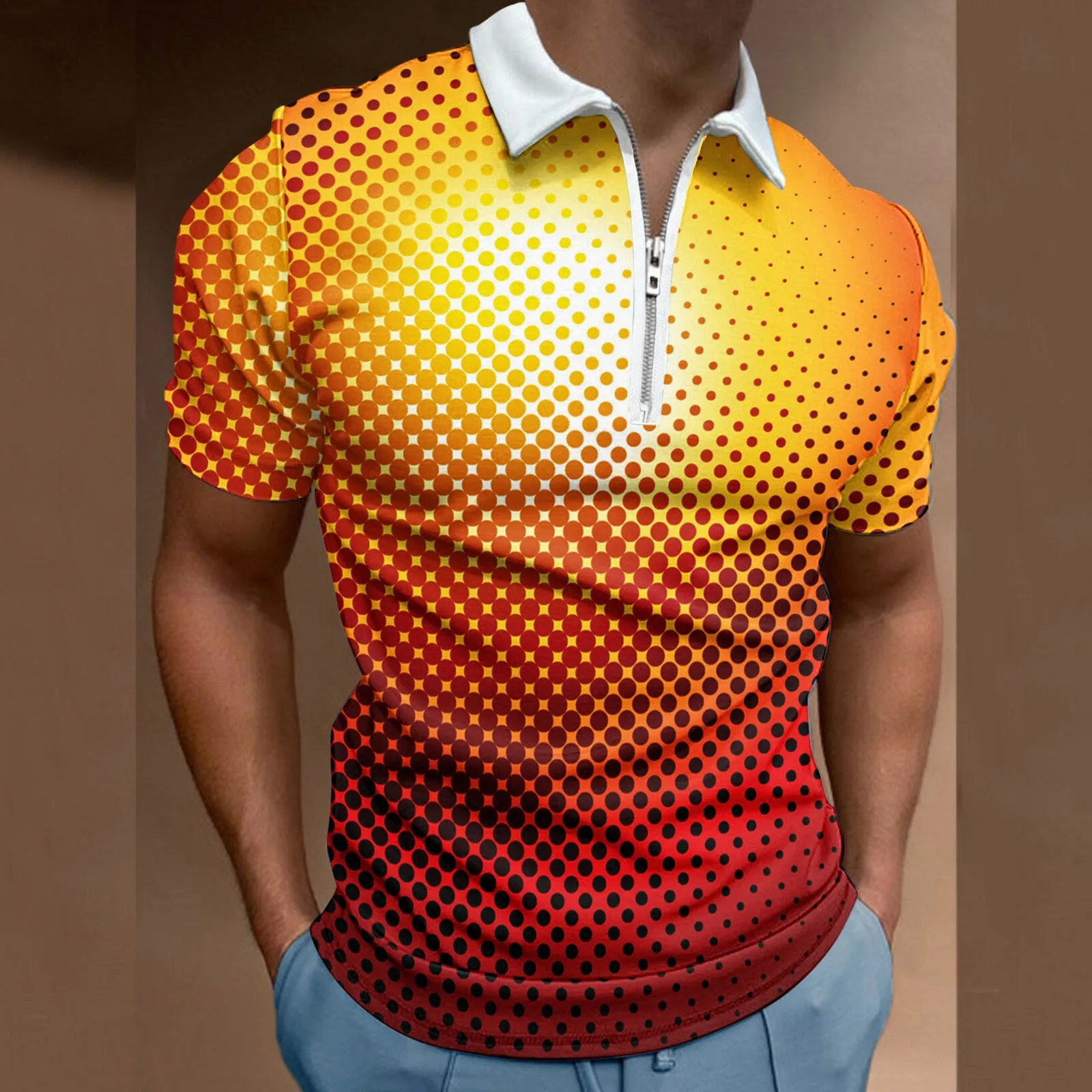 Men Summer 3D Printed Casual Blouse Lapel Zipper Short Sleeves Shirt Men Gray Tops
Men Summer 3D Printed Casual Blouse Lapel Zipper Short Sleeves Shirt Men Gray Tops
