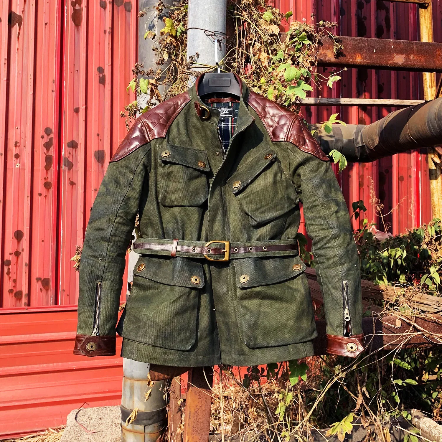 YR!Free shipping.Cidu Brand hard oil canvas jacket.classic heavy Cowhide stitching hunting clothes.vintage biker coat.cool Green
YR!Free shipping.Cidu Brand hard oil canvas jacket.classic heavy Cowhide stitching hunting clothes.vintage biker coat.cool Green