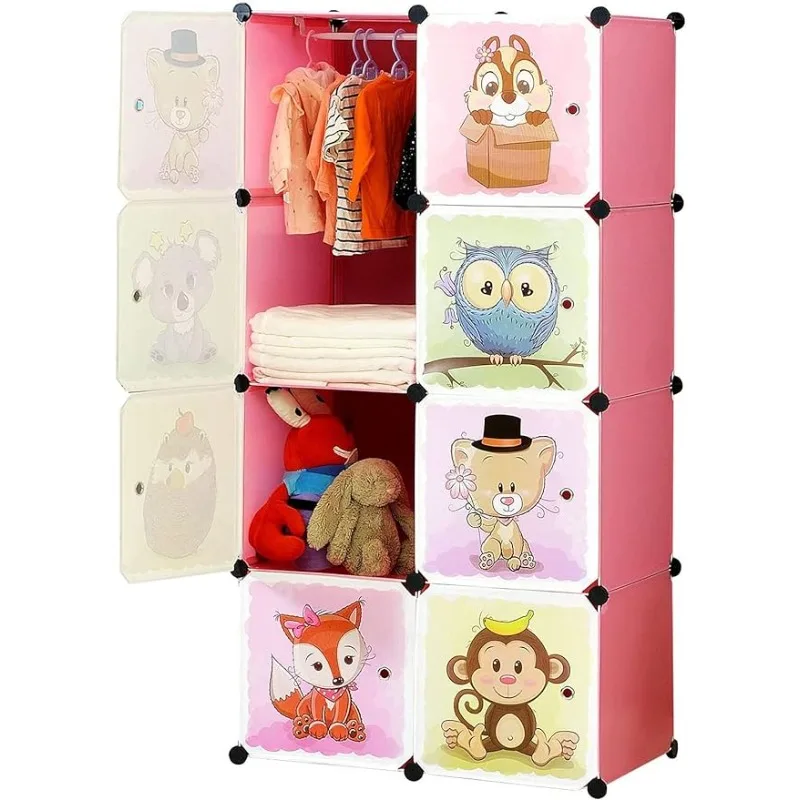 Cartoon Clothes Closet DIY Modular Storage Organizer, Sturdy and Safe Wardrobe for Children and Kids, 6 Cubes&1 Hanging Sections
Cartoon Clothes Closet DIY Modular Storage Organizer, Sturdy and Safe Wardrobe for Children and Kids, 6 Cubes&1 Hanging Sections