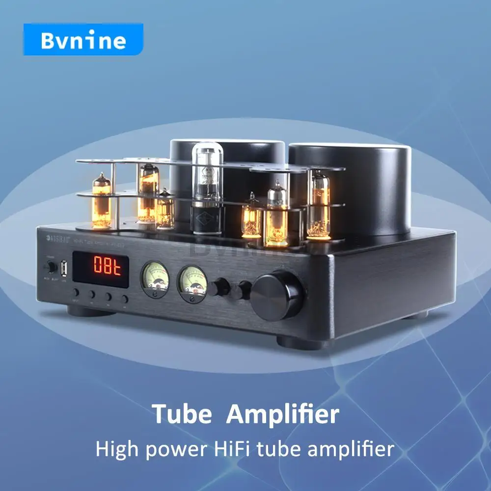 

200W+200W High Power Fever Hifi Tube Amplifier Pre-stage Auido Speaker Amplifier Home Theater Bluetooth 5.0 Support 4-8Ω speaker