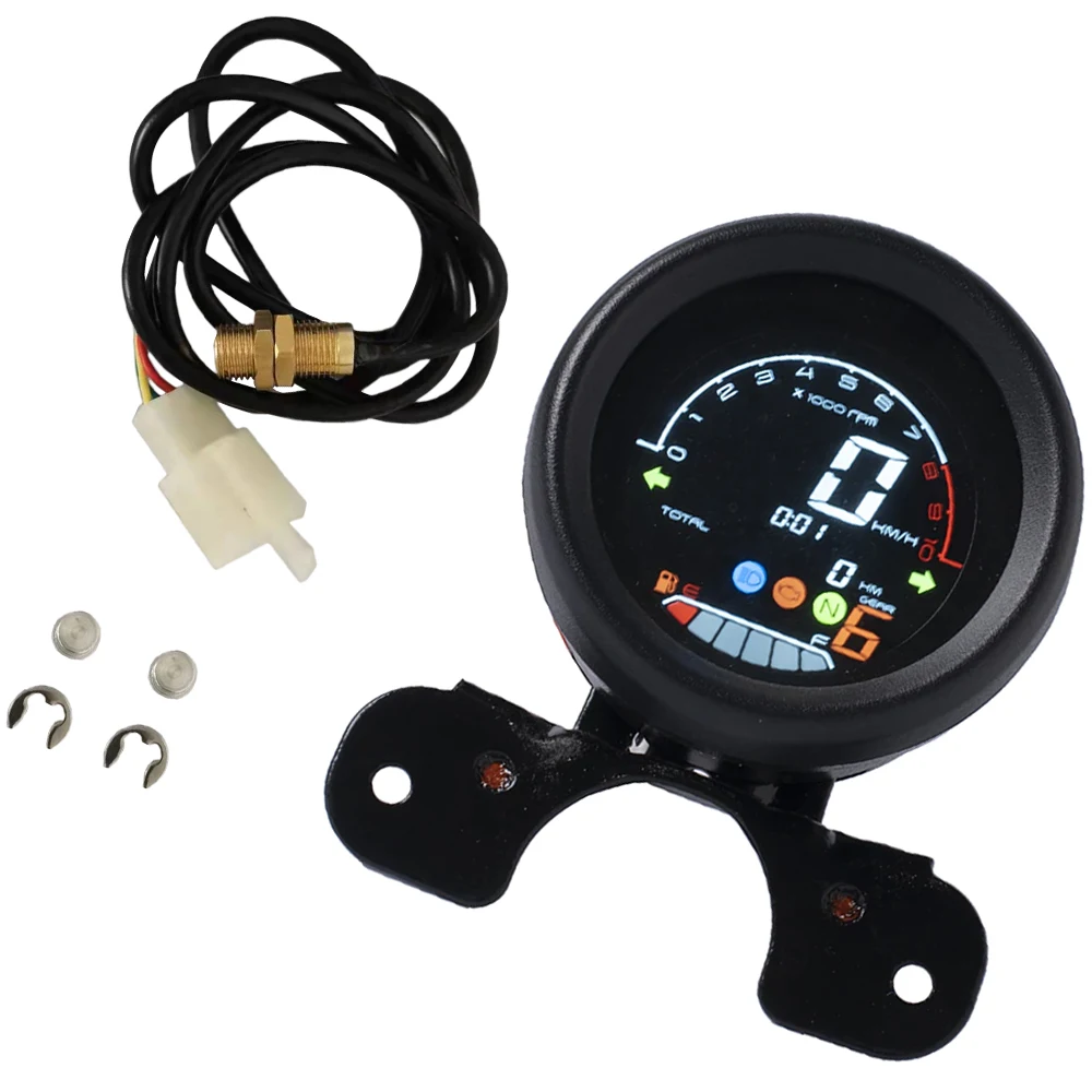 

10000 RPM 6 Gear LCD Digital Moto Bike Speedometer Tachometer Odometer Gauge Gear Oil Meter for Scooter Yamaha KTM Exc
