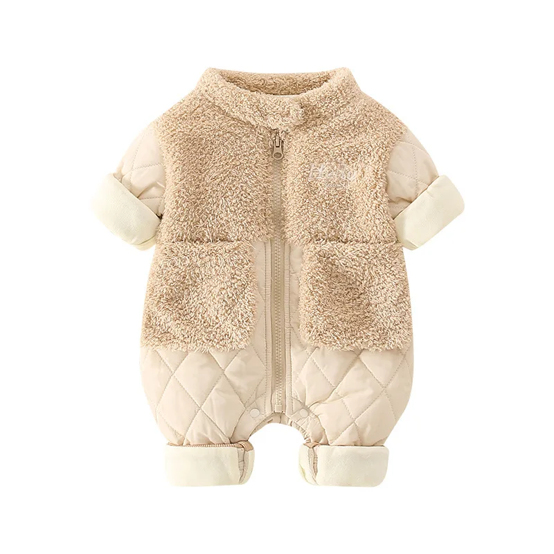 Newborn baby's thin cotton one-piece suit, net red romper, new boys' splicing wool sweater coat, autumn and winter climbing suit
Newborn baby's thin cotton one-piece suit, net red romper, new boys' splicing wool sweater coat, autumn and winter climbing suit