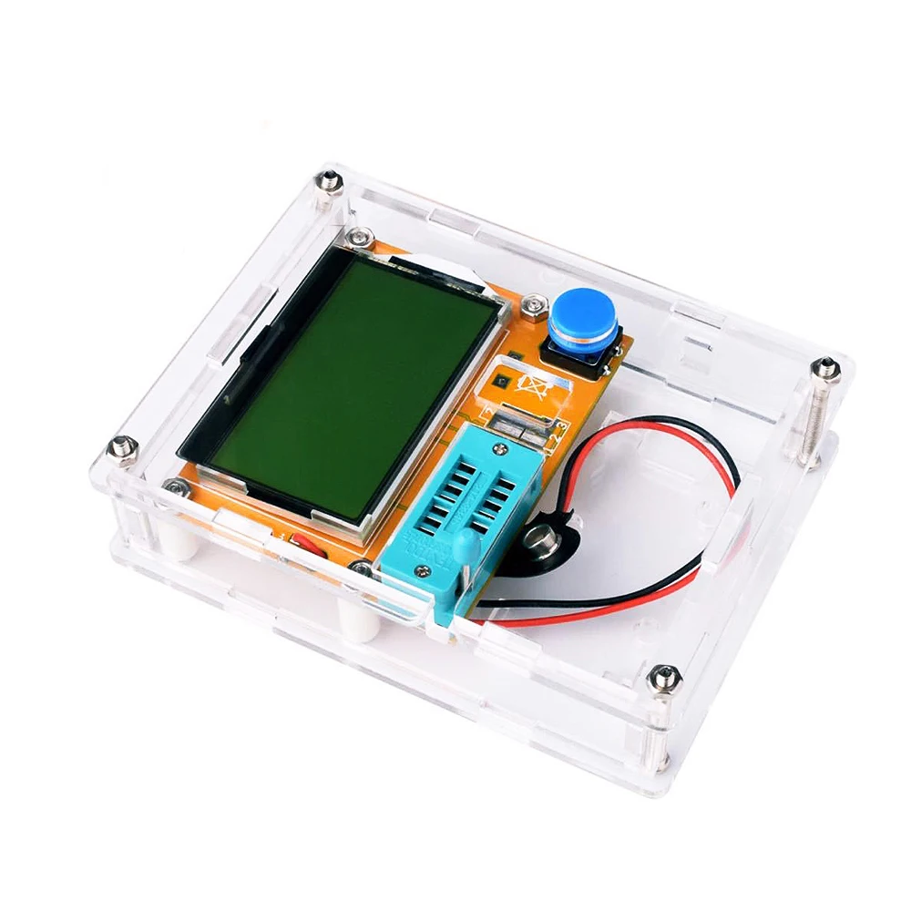 Mega328 LCR-T4 Transistor Tester Diode Triode Capacitance Resistance Inductance Multimeter Module with Transparent Shield Case
Mega328 LCR-T4 Transistor Tester Diode Triode Capacitance Resistance Inductance Multimeter Module with Transparent Shield Case