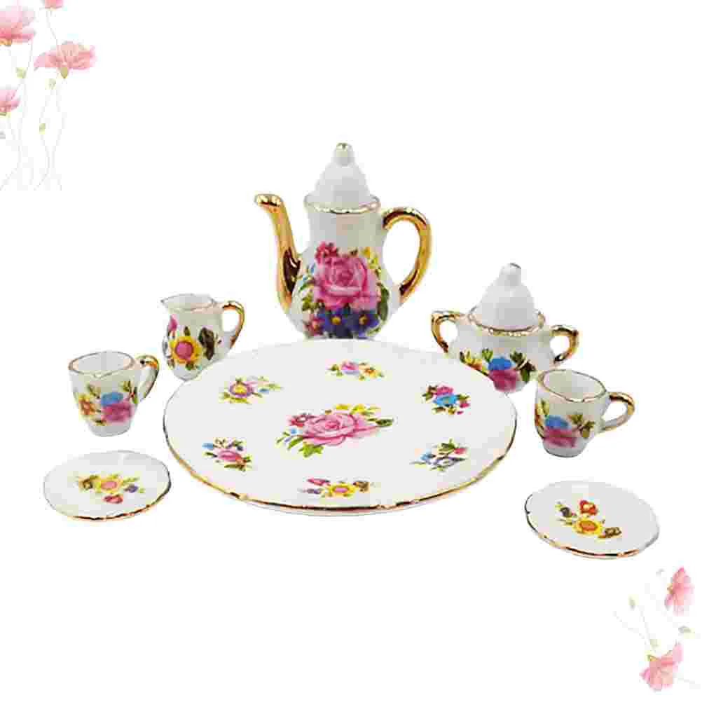 8pcs Tea Set Decorative Flower Pattern Durable Lightweight Ceramic Tea Set Mini House Miniature Adornment for Family Friend
8pcs Tea Set Decorative Flower Pattern Durable Lightweight Ceramic Tea Set Mini House Miniature Adornment for Family Friend