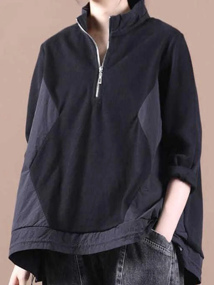 Women's Literary Pullovers Sweatshirts Oversize Loose New Niche Long-sleeved Women's Patchwork Streetwear Half High Collar Top
Women's Literary Pullovers Sweatshirts Oversize Loose New Niche Long-sleeved Women's Patchwork Streetwear Half High Collar Top