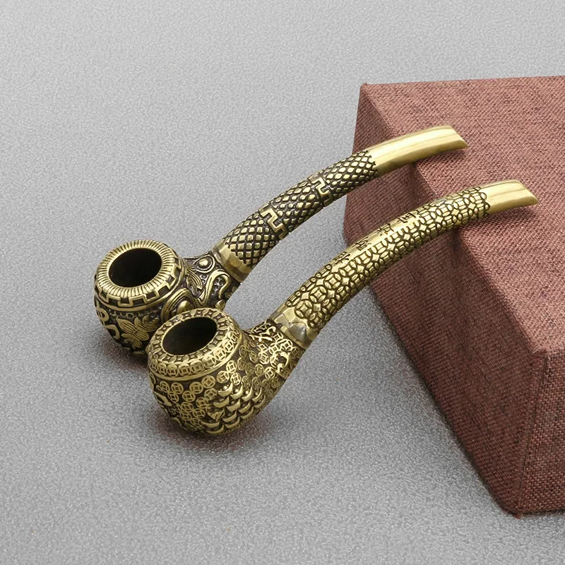 

Латунная трубка в форме Будды, набор для курения, удочка для курения, античная разнообразная Цветочная бронзовая посуда, изделия ручной работы и коллекционные украшения