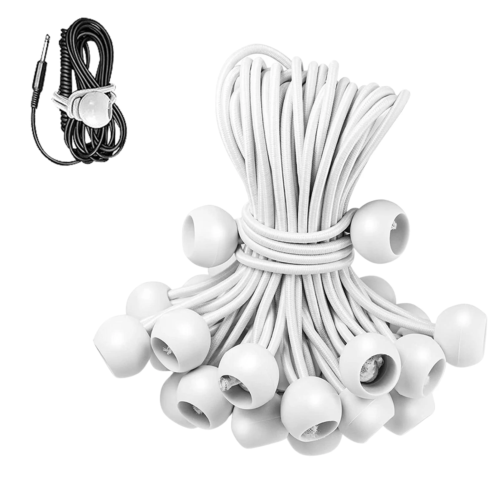 Tarp Bungee Balls Safety Bungee Ball Cords 50 Packs 4 Inch White Tie Down Cords Mini Bungee Cord For Tarp Canopy Shelter Wall
Tarp Bungee Balls Safety Bungee Ball Cords 50 Packs 4 Inch White Tie Down Cords Mini Bungee Cord For Tarp Canopy Shelter Wall