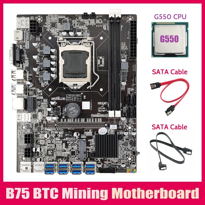 B75 ETH Mining Motherboard 8XPCIE USB Adapter+G550 CPU+2XSATA Cable LGA1155 MSATA B75 USB Miner Motherboard
B75 ETH Mining Motherboard 8XPCIE USB Adapter+G550 CPU+2XSATA Cable LGA1155 MSATA B75 USB Miner Motherboard