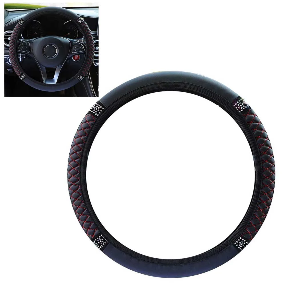 Leather Steering Wheel Cover Waterproof Soft Anti Slip Steering Wheel Protector Decor For 15''/38cm Universal Car Steering Wheel
Leather Steering Wheel Cover Waterproof Soft Anti Slip Steering Wheel Protector Decor For 15''/38cm Universal Car Steering Wheel