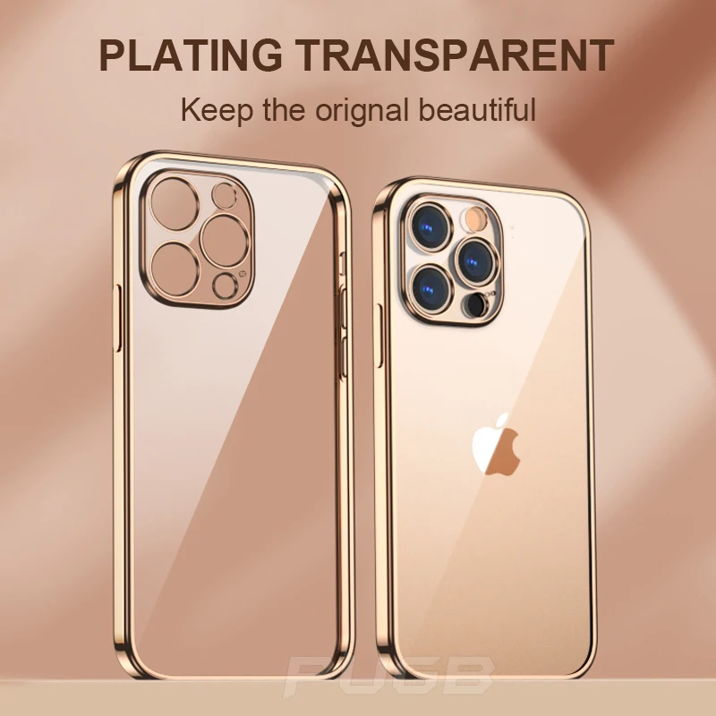 Luxury Plating Transparent Soft Silicone Case for IPhone 13 11 12 Pro Max Mini XR X XS SE 2020 8 7 Plus Shockproof Clear Cover
Luxury Plating Transparent Soft Silicone Case for IPhone 13 11 12 Pro Max Mini XR X XS SE 2020 8 7 Plus Shockproof Clear Cover