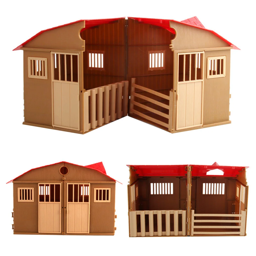 

25pcs Farm Cabin Scene Model Folding Barn Playset Gates Fences House Fake Props Kids Learning Toys