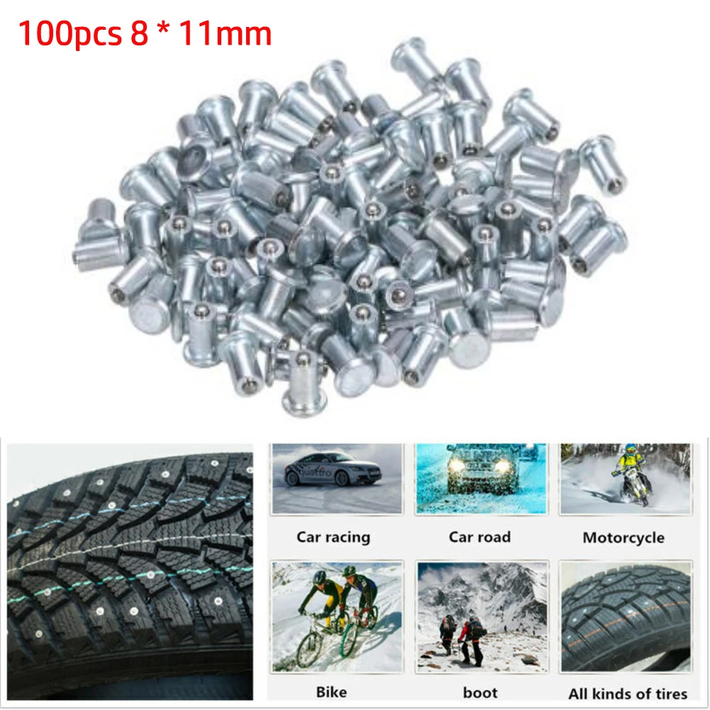 100pcs 8x11mm Car Motorcycle Tires Screw Studs Spikes Wheel Snow Chains For Winter Tungsten Steel For Bikes Motorcycles Car
100pcs 8x11mm Car Motorcycle Tires Screw Studs Spikes Wheel Snow Chains For Winter Tungsten Steel For Bikes Motorcycles Car