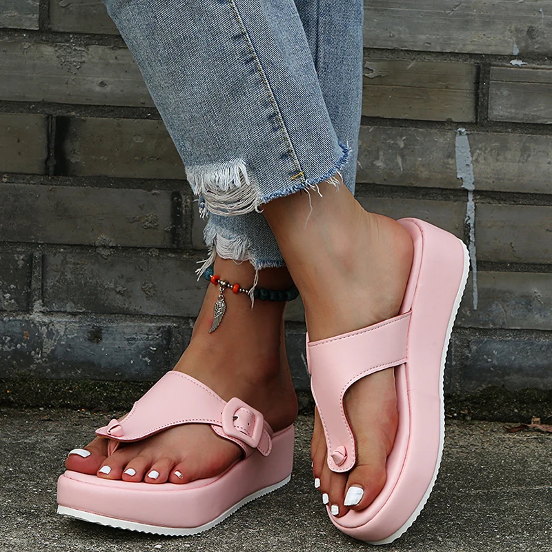 2022 Platform Sandals Women Buckle Flip Flops Summer Woman Wedge Slippers Plus Size 42 Female Flats Shoes pantoufle femme été
2022 Platform Sandals Women Buckle Flip Flops Summer Woman Wedge Slippers Plus Size 42 Female Flats Shoes pantoufle femme été