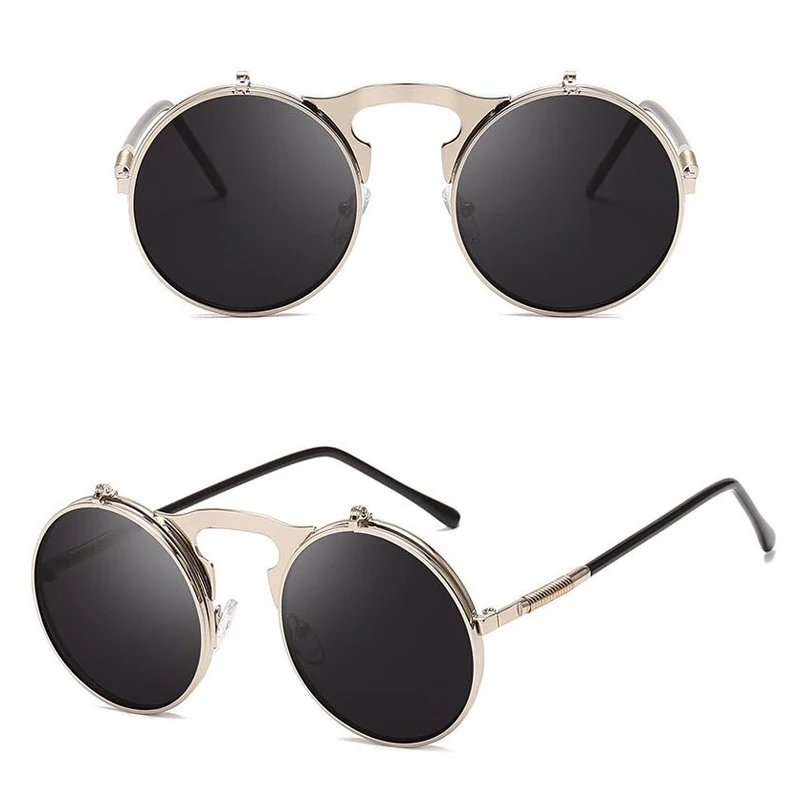 UV400 Ultra Light Sunglasses Steampunk Sunglasses Round Metal Women Style Retro Flip Circular Double Metal Men Sun Glasses
UV400 Ultra Light Sunglasses Steampunk Sunglasses Round Metal Women Style Retro Flip Circular Double Metal Men Sun Glasses