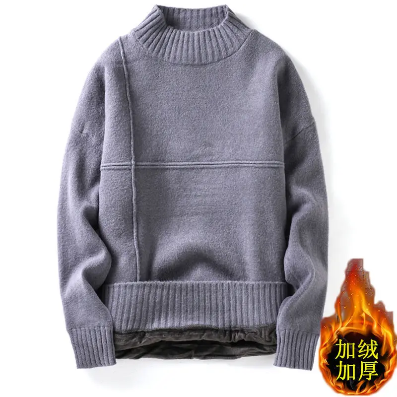 2022 Winter Warm Sweater Men's Turtleneck Slim Soft Fleece Pullover Solid Knitted Plus gold velvet thickening Sweater Men
2022 Winter Warm Sweater Men's Turtleneck Slim Soft Fleece Pullover Solid Knitted Plus gold velvet thickening Sweater Men