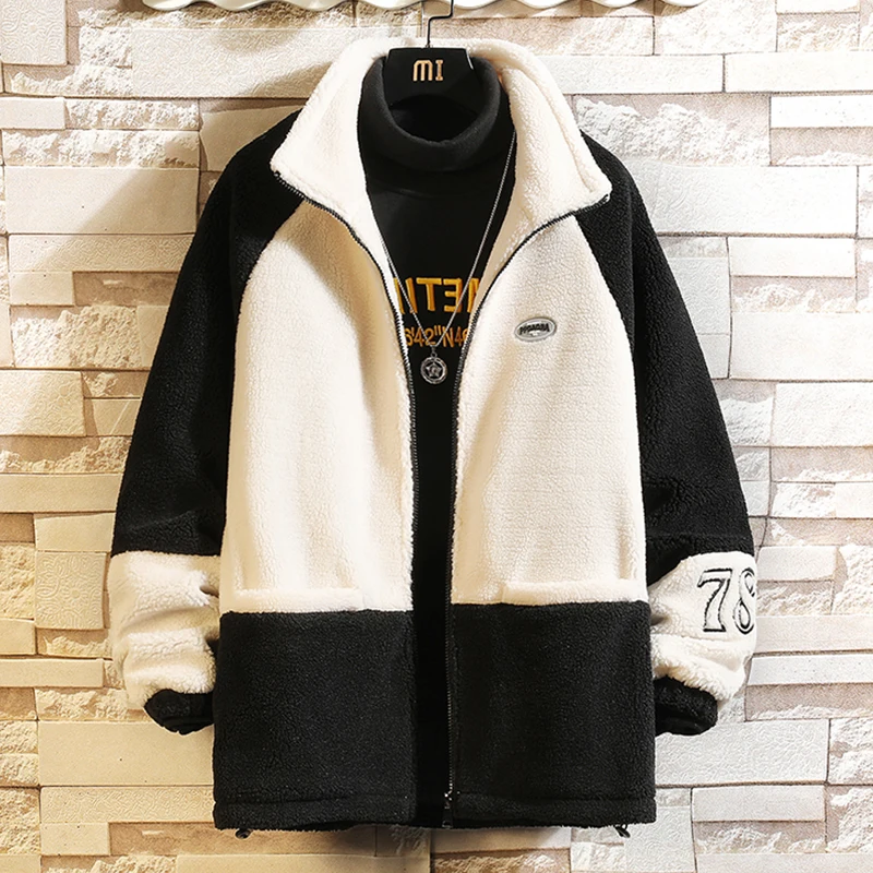 Autumn Winter New Style Men Coats Fashion Warm Lamb Wool Coat Warm Cotton Clothes Male Loose Stand-up Collar Zipper Tops 2021
Autumn Winter New Style Men Coats Fashion Warm Lamb Wool Coat Warm Cotton Clothes Male Loose Stand-up Collar Zipper Tops 2021