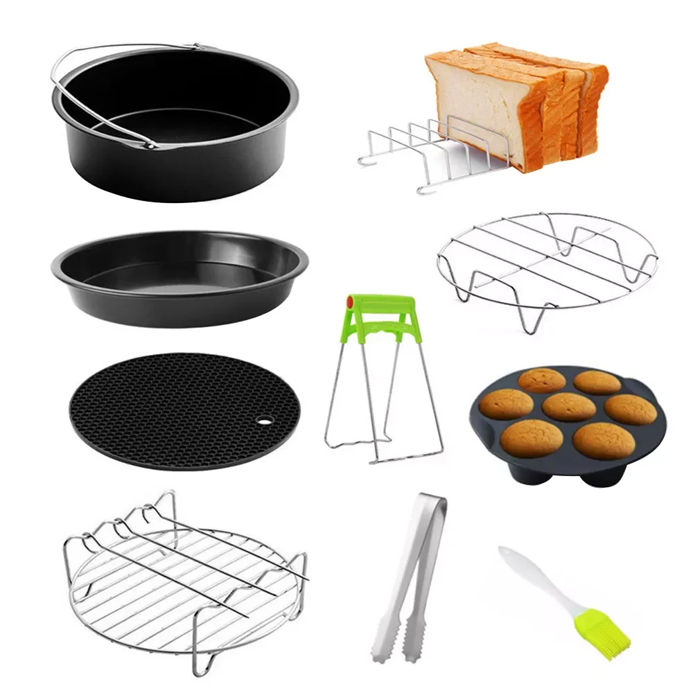 10Pcs Air Fryer Accessories Set 7/8 Inch High Quality Baking Tool for Gowise Phillips Cozyna Secura Kitchen Accessories
10Pcs Air Fryer Accessories Set 7/8 Inch High Quality Baking Tool for Gowise Phillips Cozyna Secura Kitchen Accessories