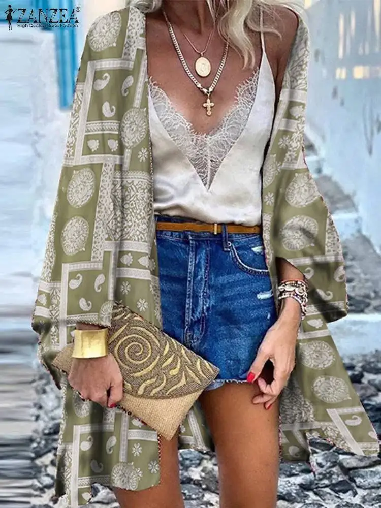 ZANZEA Summer Floral printed Cardigan Women Fashion Elegant Holiday Loose Shirt Bohemian Flare Sleeve Cover Up Kimono Blouse
ZANZEA Summer Floral printed Cardigan Women Fashion Elegant Holiday Loose Shirt Bohemian Flare Sleeve Cover Up Kimono Blouse