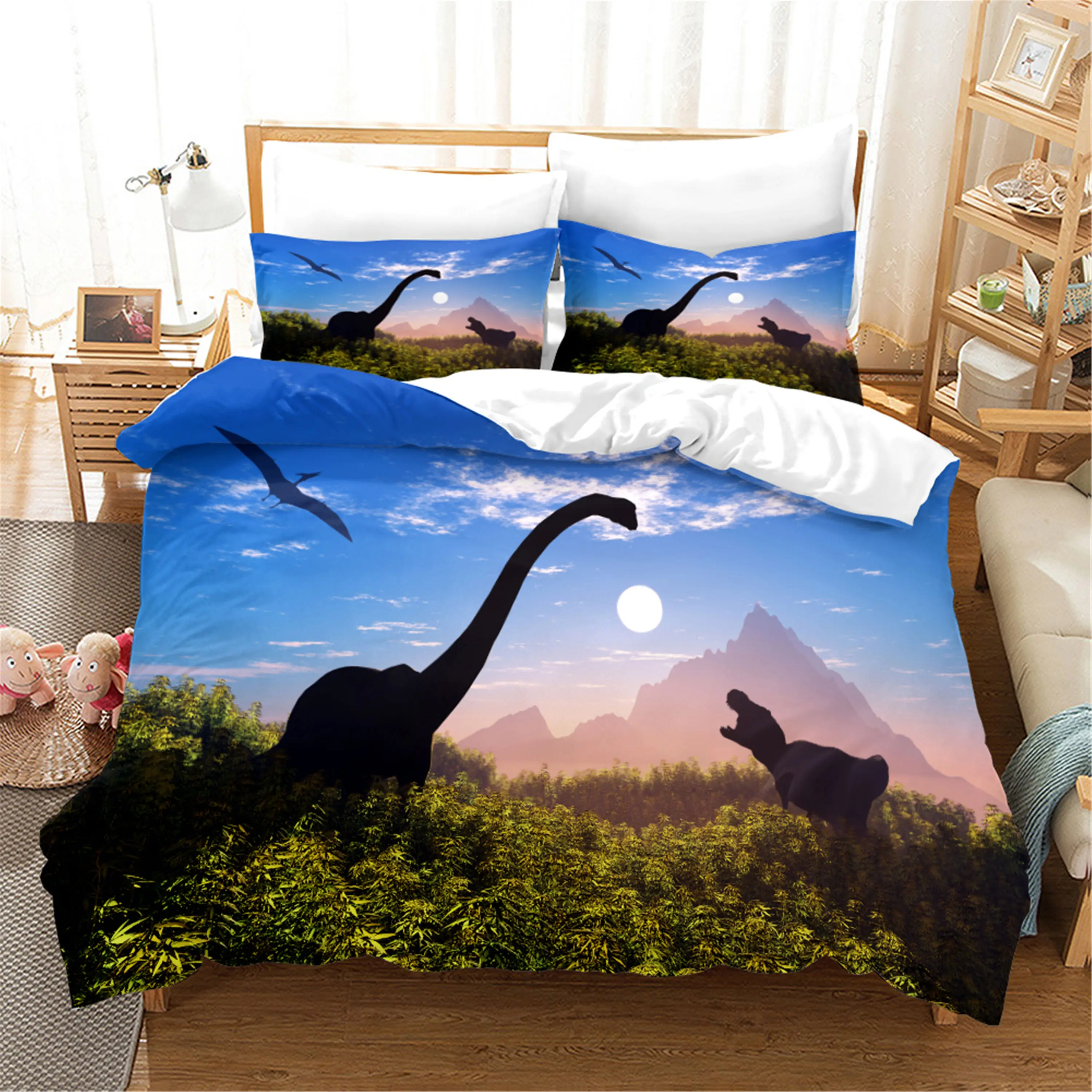 3D Printing Dinosaur Cartoon Home Textile 2/3pcs Kids Boys Duvet Cover Sets Queen/Twin/King Size Aniaml Bedding Set Bedclothes
3D Printing Dinosaur Cartoon Home Textile 2/3pcs Kids Boys Duvet Cover Sets Queen/Twin/King Size Aniaml Bedding Set Bedclothes