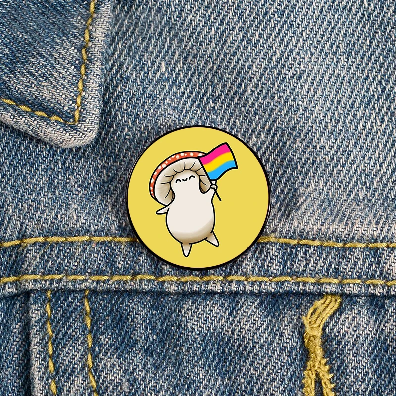 Happy Pan Pride mushroom Pin Custom Brooches Shirt Lapel teacher Bag backpacks Badge Cartoon gift brooches pins for women
Happy Pan Pride mushroom Pin Custom Brooches Shirt Lapel teacher Bag backpacks Badge Cartoon gift brooches pins for women