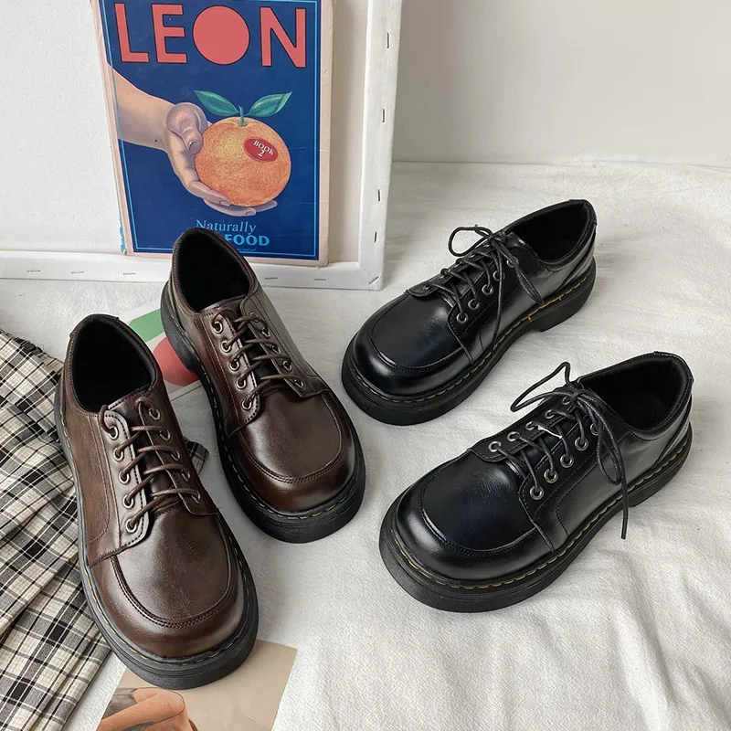 Platform Vintage Shoes Oxford Shoes 2022 spring Vintage Brown Leather Lace Up Women Fashion Loafer Shoes Black Oxford Shoes
Platform Vintage Shoes Oxford Shoes 2022 spring Vintage Brown Leather Lace Up Women Fashion Loafer Shoes Black Oxford Shoes
