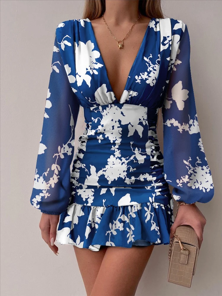 Casual Spring New Long Lantern Short Dress Ladies 2022 Vintage Print Mini Dress Women Sexy Deep V-Neck Elegant Sheath Slim Dress
Casual Spring New Long Lantern Short Dress Ladies 2022 Vintage Print Mini Dress Women Sexy Deep V-Neck Elegant Sheath Slim Dress