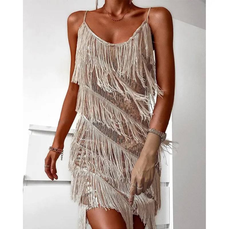 Women Mini Dress New Solid Color Dress Strap Deep V Tassel Sexy Party Evening O Neck Bodycon Fashion Casual Summer Spring 
Women Mini Dress New Solid Color Dress Strap Deep V Tassel Sexy Party Evening O Neck Bodycon Fashion Casual Summer Spring