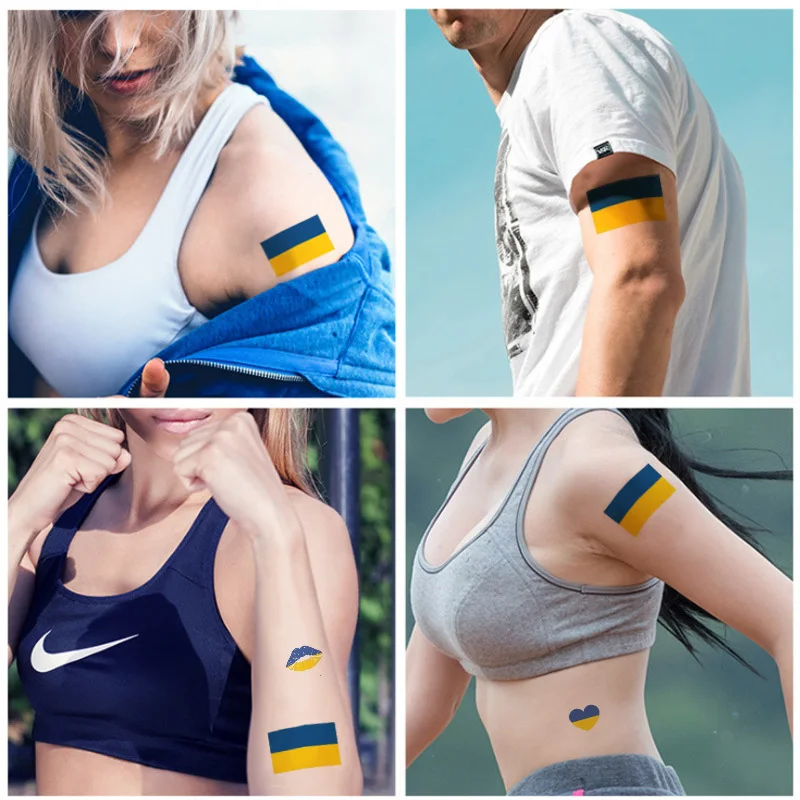 5pcs Lot Ukraine Flag Tattoo Sticker on Face or Arm Environmental Waterproof Sticker Ukraine Flag Sign America U.K Germany
5pcs Lot Ukraine Flag Tattoo Sticker on Face or Arm Environmental Waterproof Sticker Ukraine Flag Sign America U.K Germany