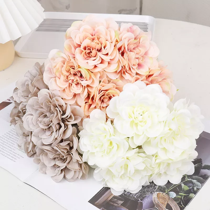 5pcs Pink Silk Rose Artificial Flowers Peony Bridal Bouquet for Wedding Home DIY Decoration Cheap Fake Flowers Hydrangea Crafts
5pcs Pink Silk Rose Artificial Flowers Peony Bridal Bouquet for Wedding Home DIY Decoration Cheap Fake Flowers Hydrangea Crafts