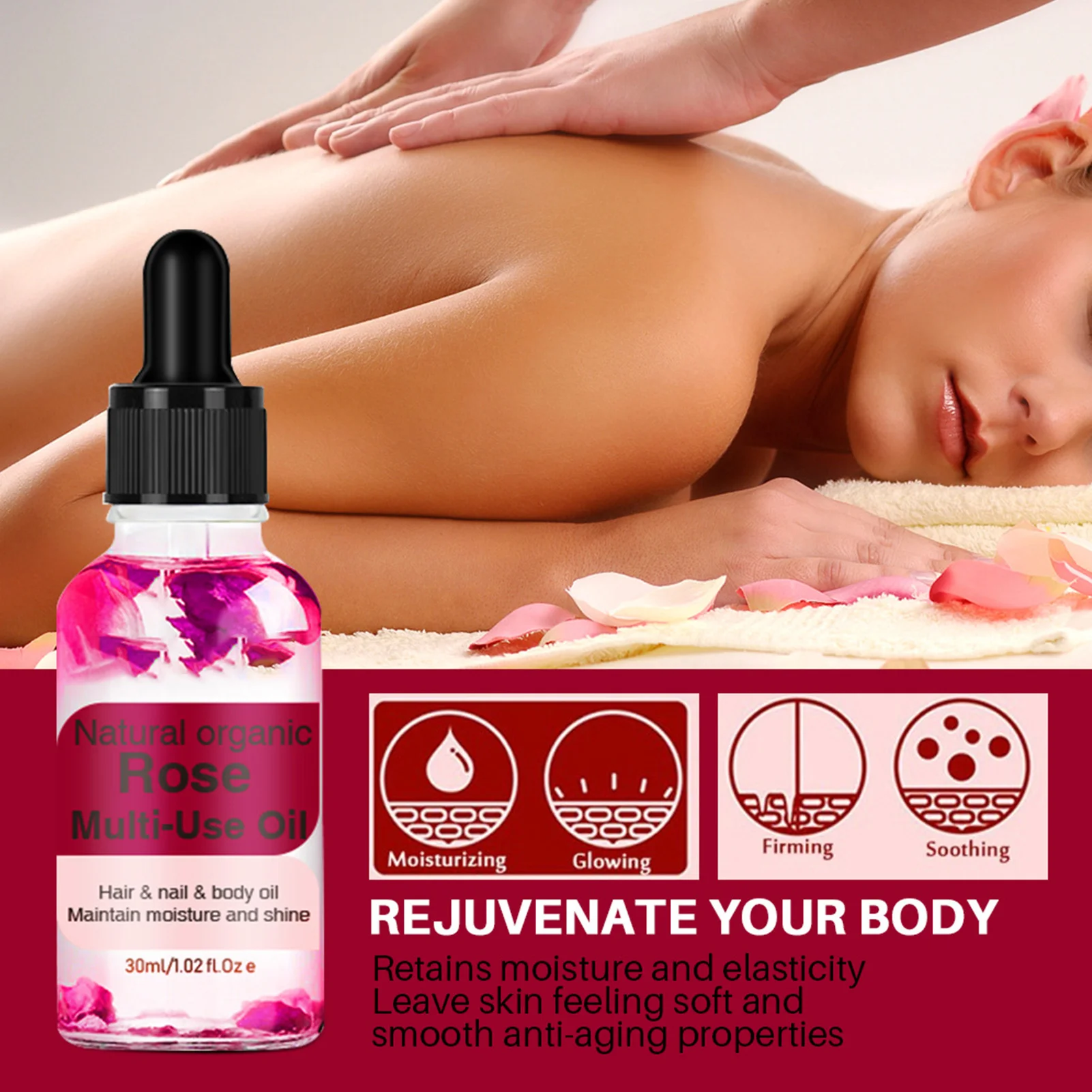30ML Rose Essential Oil Multi-Purpose Care Rose Oil Aromatherapy Essential Oils For Body Massage Hair Care Soothing Fragrance
30ML Rose Essential Oil Multi-Purpose Care Rose Oil Aromatherapy Essential Oils For Body Massage Hair Care Soothing Fragrance