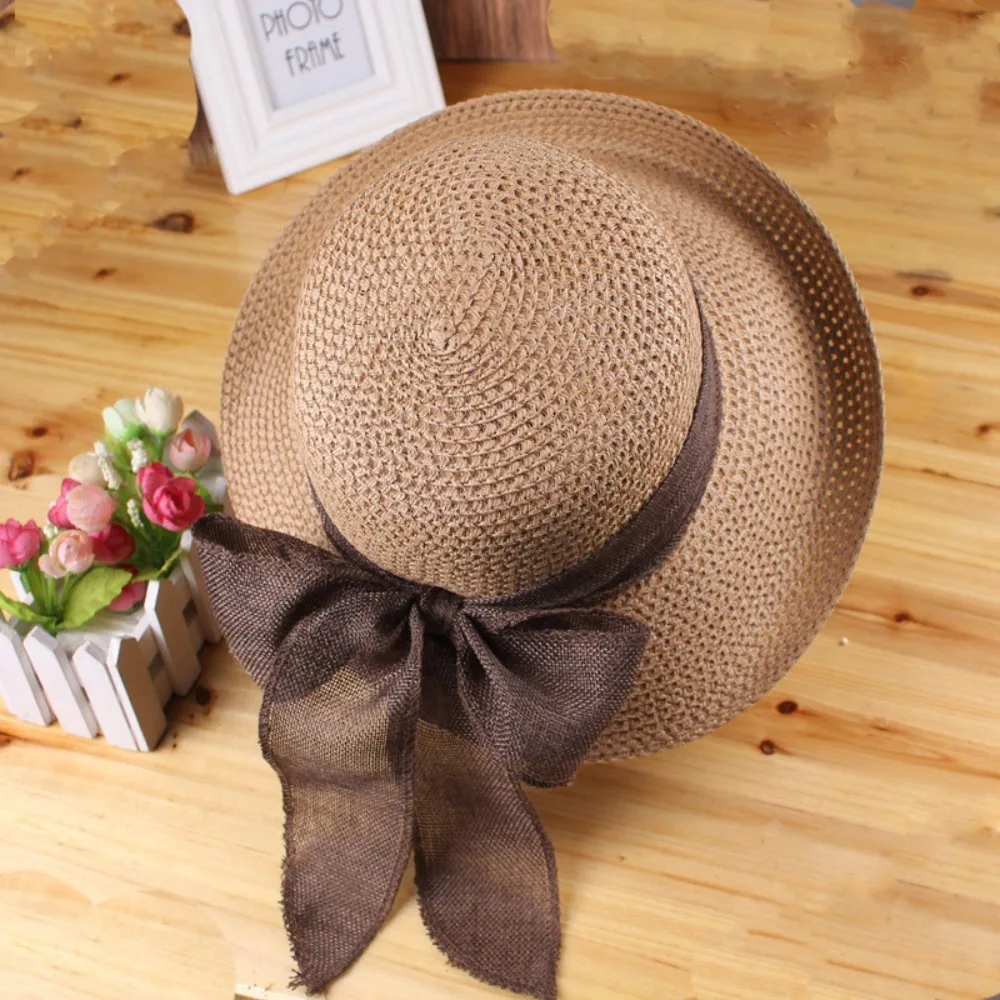 For Women With Ribbon Female Vacation Foldable Straw Hat Beach Outing Sun Hat UV Protection Visor Summer Hat
For Women With Ribbon Female Vacation Foldable Straw Hat Beach Outing Sun Hat UV Protection Visor Summer Hat