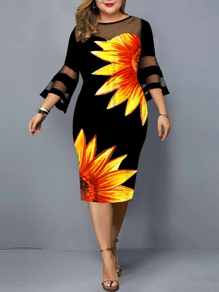 2022 Summer Womens Clothing Plus Size women's long sleeve printed dress Fashion Ladies vintage elegant fake two piece dress 4XL
2022 Summer Womens Clothing Plus Size women's long sleeve printed dress Fashion Ladies vintage elegant fake two piece dress 4XL