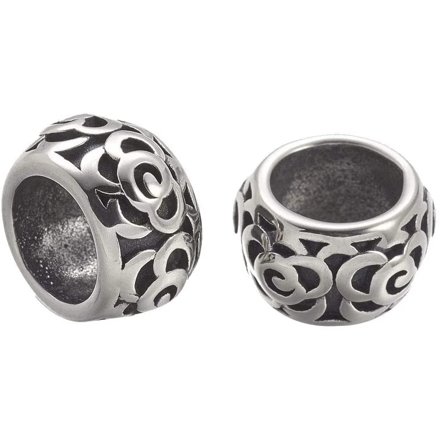 10pcs 304 Stainless Steel Beads Rondelle Charm Beads Antique Silver European Beads Large Hole Beads for Jewelry Making 14x8.5mm
10pcs 304 Stainless Steel Beads Rondelle Charm Beads Antique Silver European Beads Large Hole Beads for Jewelry Making 14x8.5mm