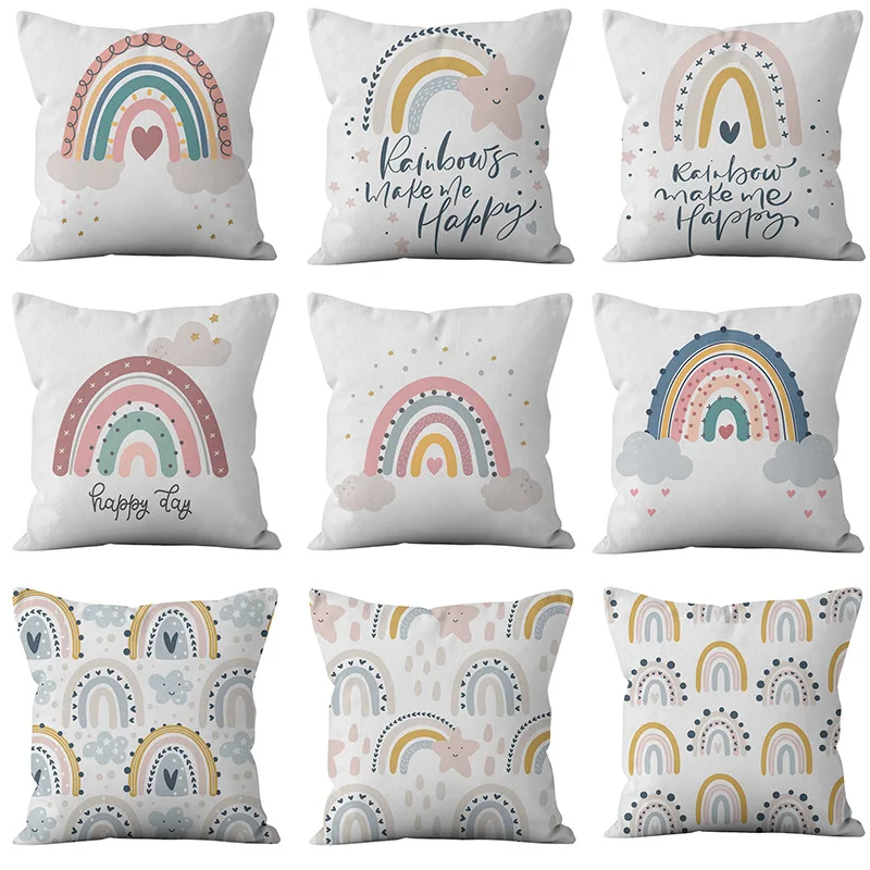 Home Sofa Cushion Cover Rainbow Print Pattern Series Pillowcase Bedside Car Pillowcase For Living Room Bedroom funda de almohada
Home Sofa Cushion Cover Rainbow Print Pattern Series Pillowcase Bedside Car Pillowcase For Living Room Bedroom funda de almohada